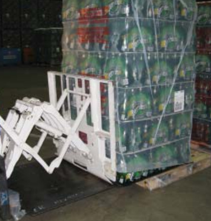 Forklift Pull Push Attachment Use In Beverage Industry